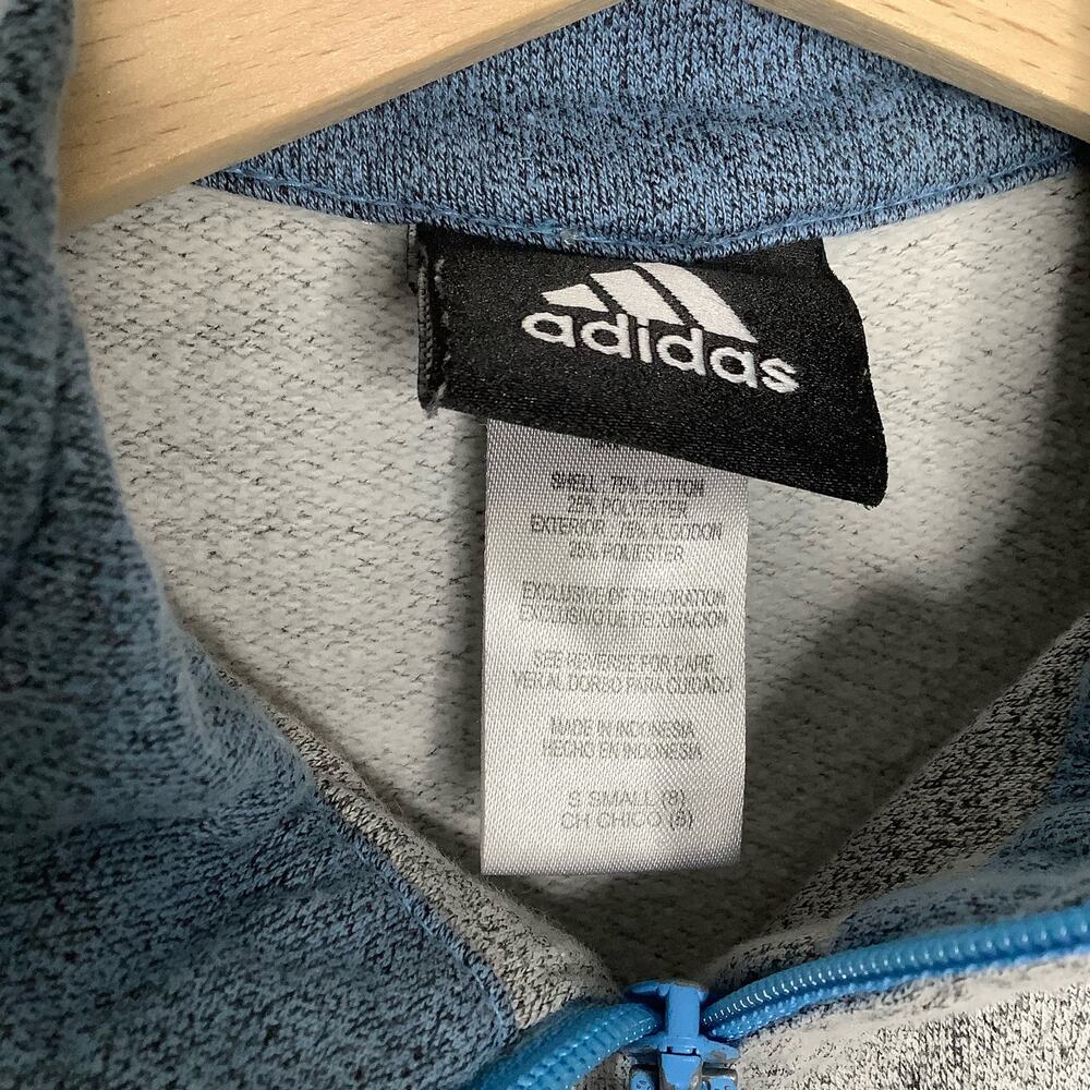 adidas Gray And Blue Zip Front Athletic Jacket Size Small - Picture 5 of 6